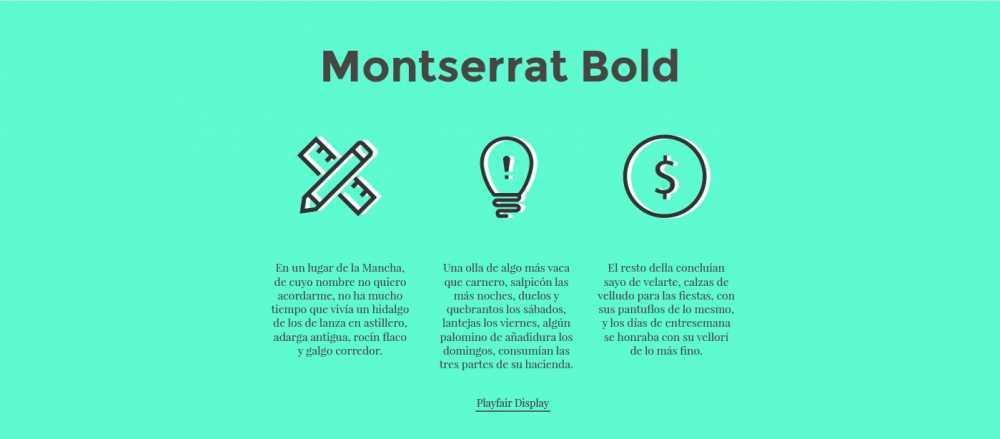 fondo verde con texto sobre la tipologia montserrat bold