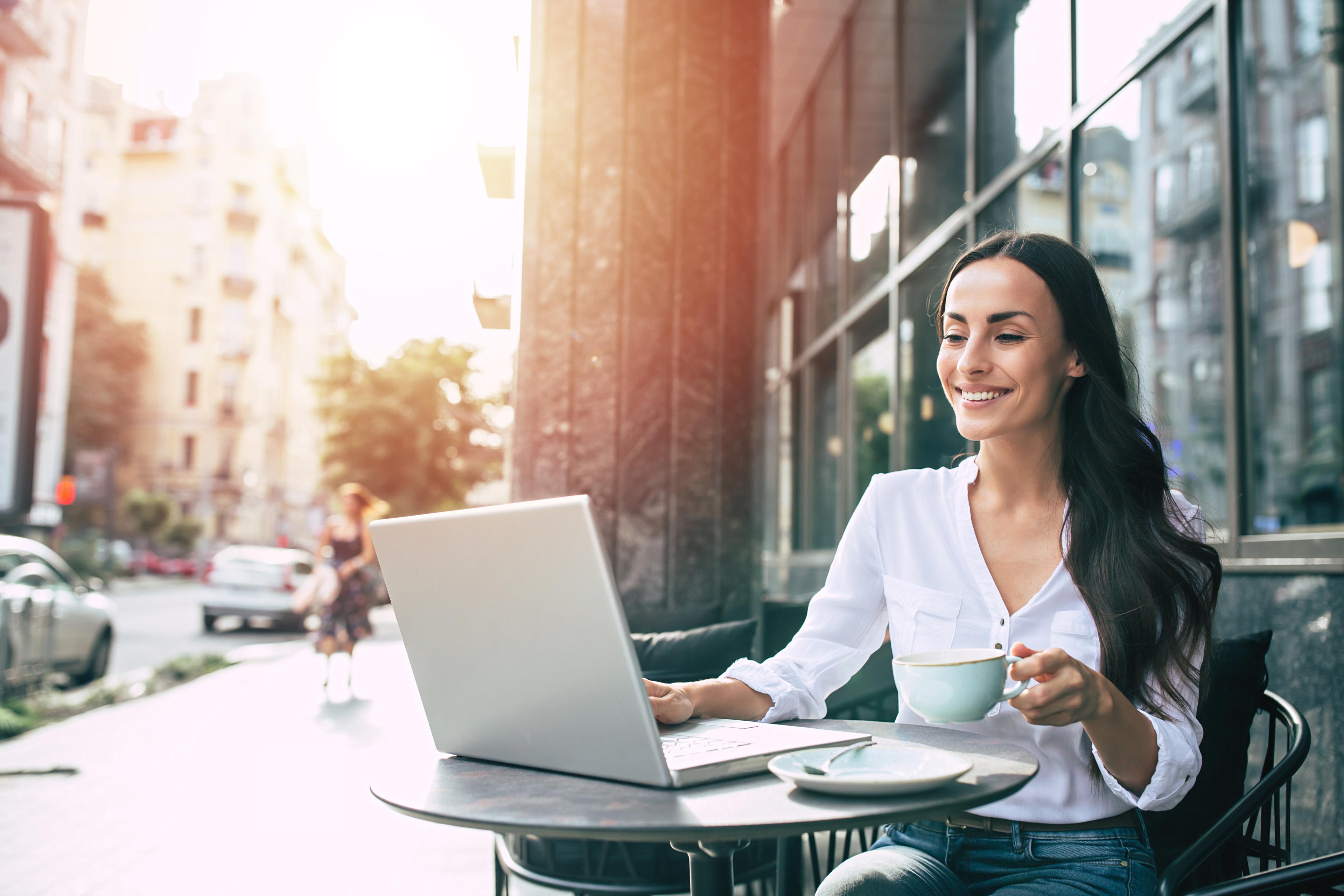 person drinking coffee